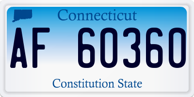CT license plate AF60360