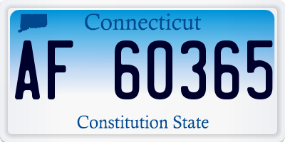 CT license plate AF60365