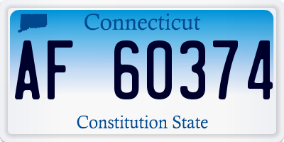 CT license plate AF60374