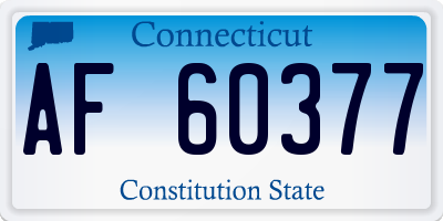 CT license plate AF60377