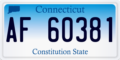 CT license plate AF60381