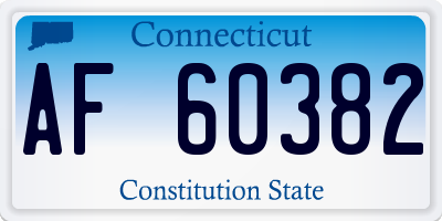 CT license plate AF60382