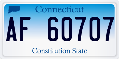 CT license plate AF60707