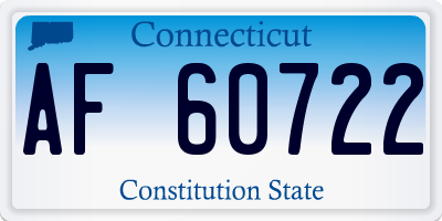 CT license plate AF60722