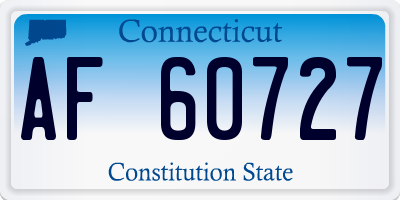 CT license plate AF60727