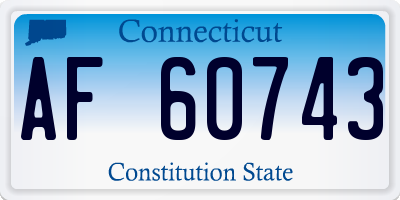 CT license plate AF60743
