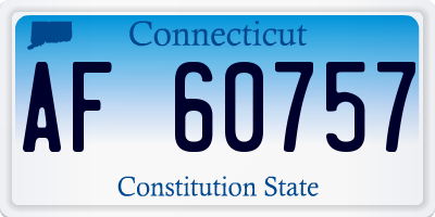 CT license plate AF60757