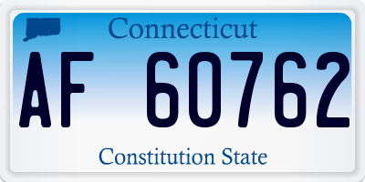 CT license plate AF60762