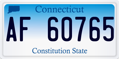 CT license plate AF60765