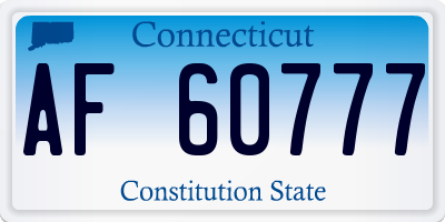 CT license plate AF60777