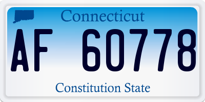 CT license plate AF60778
