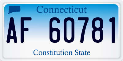 CT license plate AF60781