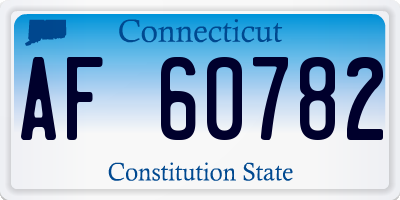 CT license plate AF60782