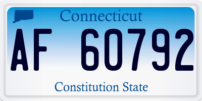CT license plate AF60792