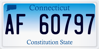 CT license plate AF60797