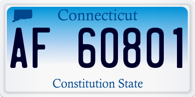 CT license plate AF60801