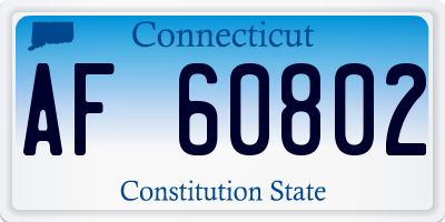 CT license plate AF60802