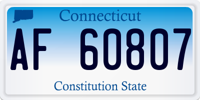 CT license plate AF60807