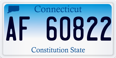 CT license plate AF60822