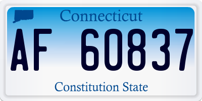 CT license plate AF60837