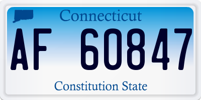 CT license plate AF60847