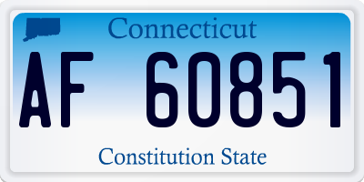 CT license plate AF60851