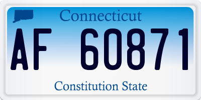 CT license plate AF60871