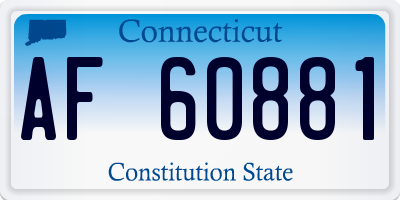 CT license plate AF60881