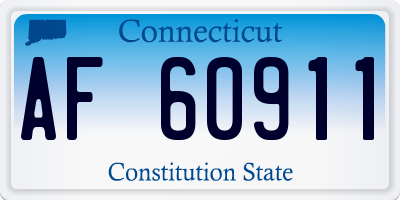 CT license plate AF60911