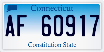 CT license plate AF60917