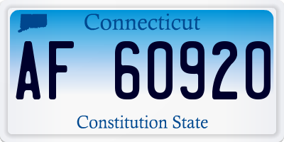CT license plate AF60920