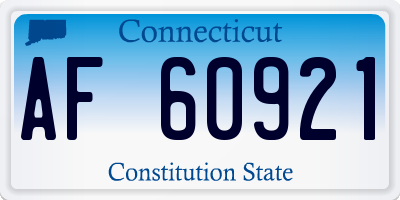 CT license plate AF60921