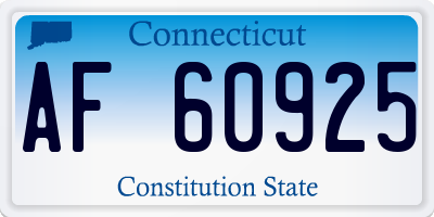 CT license plate AF60925
