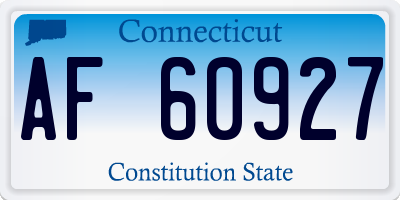 CT license plate AF60927