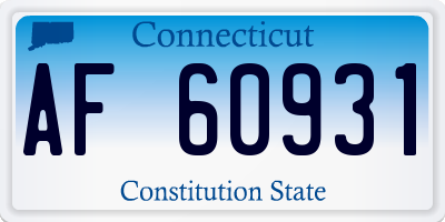 CT license plate AF60931