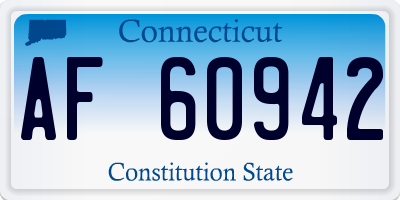CT license plate AF60942