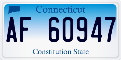 CT license plate AF60947