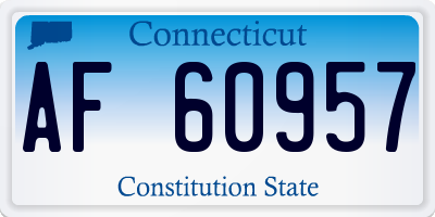 CT license plate AF60957