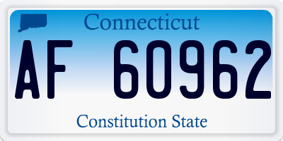 CT license plate AF60962