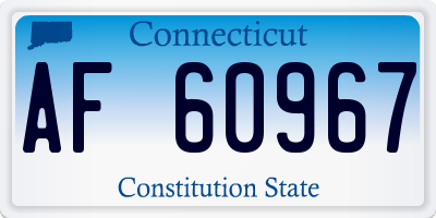 CT license plate AF60967