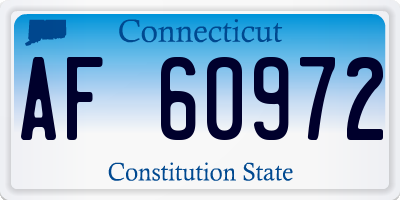 CT license plate AF60972