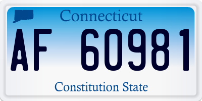 CT license plate AF60981