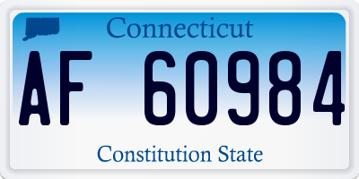 CT license plate AF60984