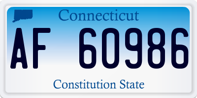 CT license plate AF60986