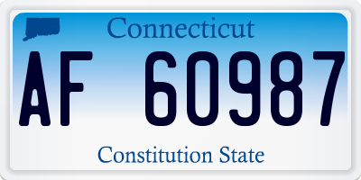 CT license plate AF60987