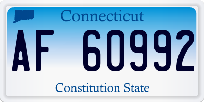 CT license plate AF60992