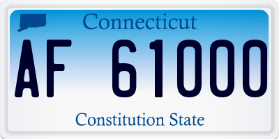 CT license plate AF61000