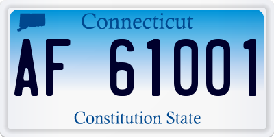 CT license plate AF61001