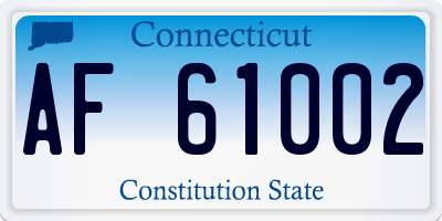 CT license plate AF61002