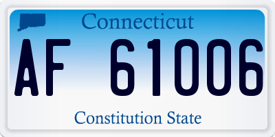 CT license plate AF61006